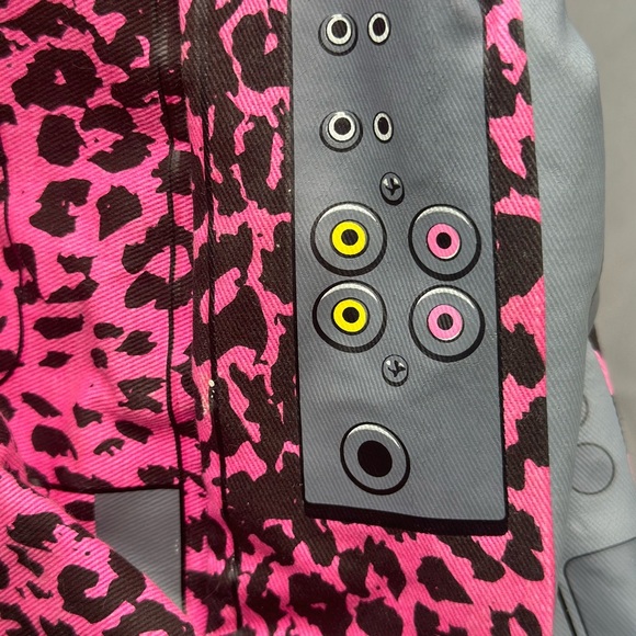 Vintage 80’s Pink Leopard Boombox Tote bag, working speaker, bag only - Picture 8 of 13
